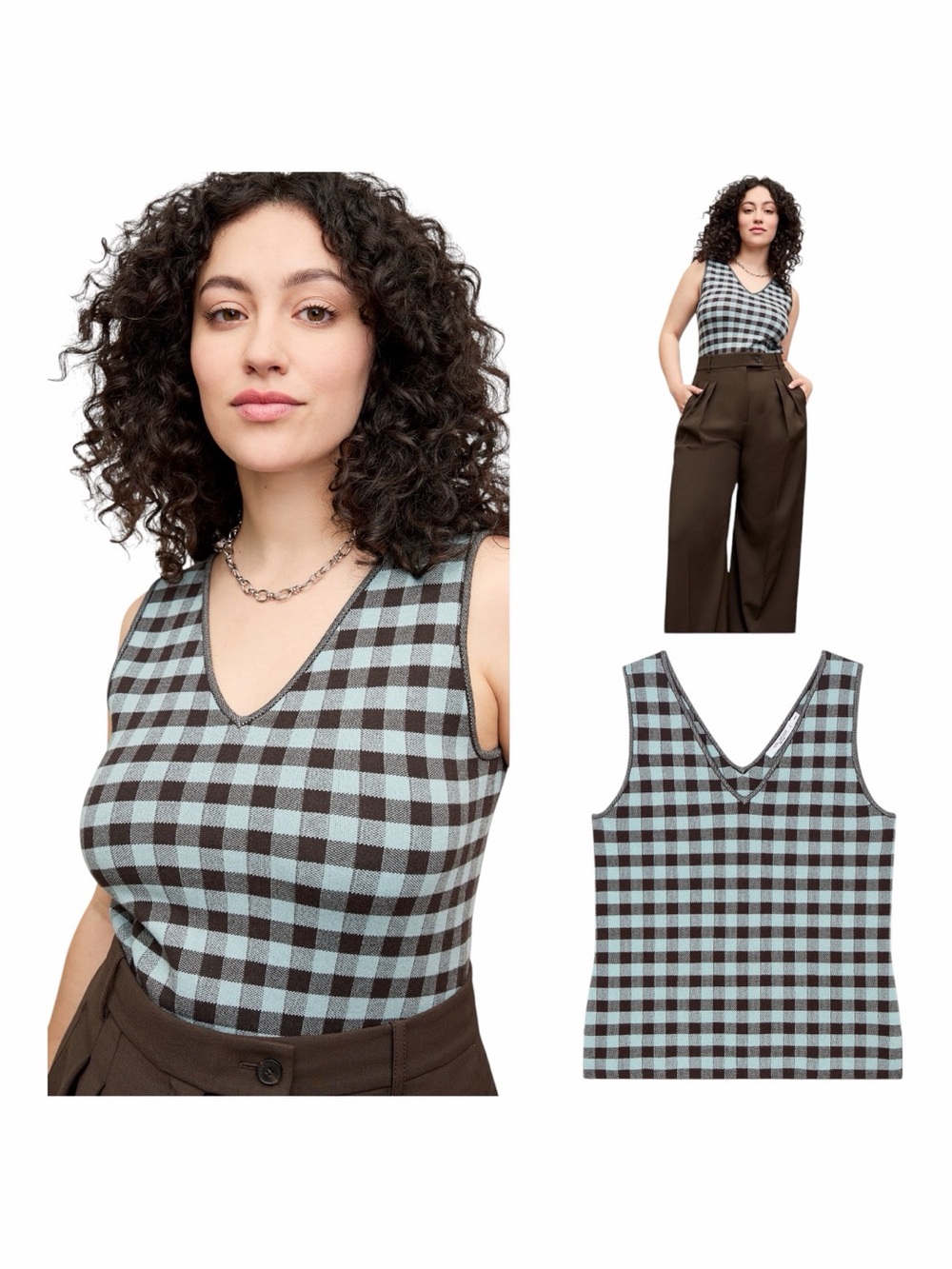 NWT! M.M.LAFLEUR The Peggy Top - 365 Stretch Knit in Picnic Check. Size XXL.